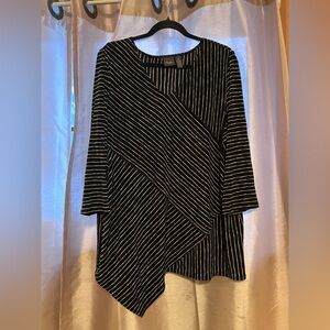 Chico's Black and White Striped Blouse